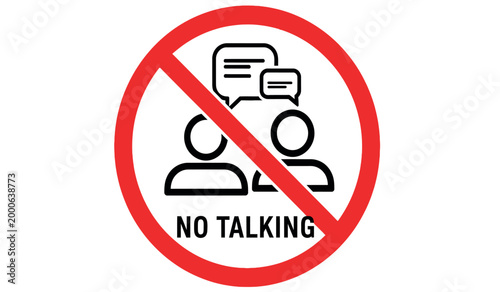 No talking sign prohibition of conversation in a designated area or space