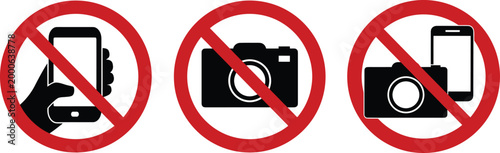 No phone and camera signs, indicating restrictions in certain areas.