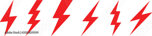 Red lightning bolt symbols representing energy electricity and power on checkered background.