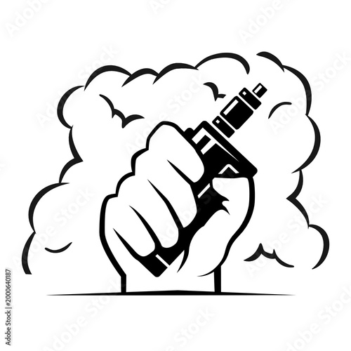 Vape e-cigarette logo design template