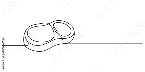 Continuous one line drawing of a simple pill or capsule