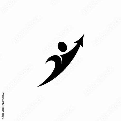 Foto Stylized Silhouette of a Person Reaching Upwards.