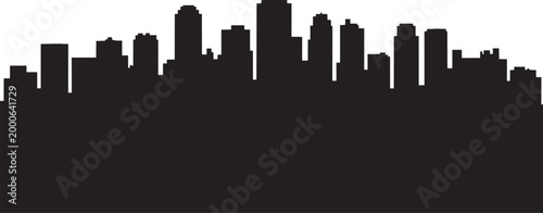 City skyline silhouette buildings black vector illustration against a white background for urban design