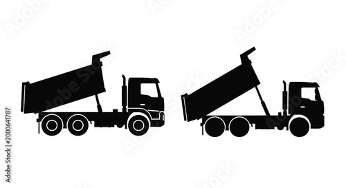dump trucks in silhouette high quality professional detailed