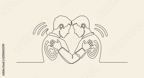 Two people touching noses together peacefully.