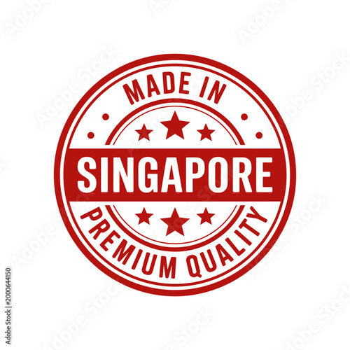 Free Download Red made in Singapore premium quality stamp seal logo icon - GFXLoad