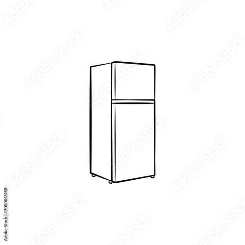 Kitchen Refrigerator Fridge Line Art Illustration