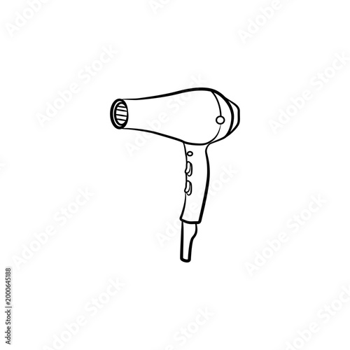 Electric Hair Dryer Blow Dryer Line Art Sketch