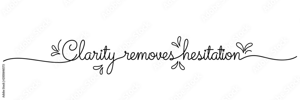 Obraz premium Hand lettering clarity removing hesitation on white background, none editable stroke