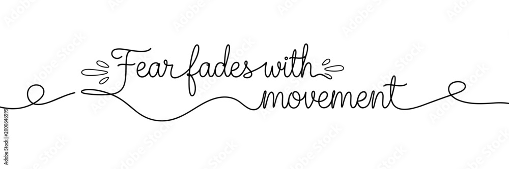 Obraz premium Fear fading with movement in simple white background, none editable stroke