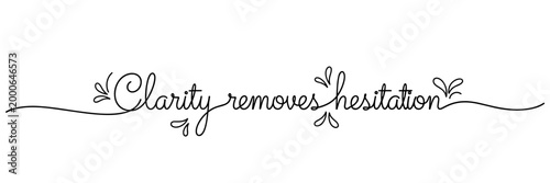 Hand lettering clarity removing hesitation on white background, none editable stroke