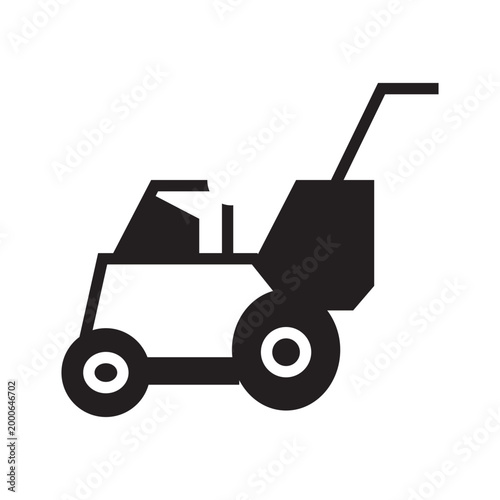 lawn mower. machine icon illustration vector