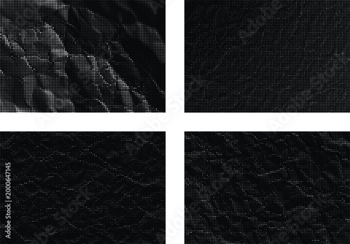 Abstract digital pattern with scattered white dots.