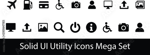 Solid UI utility icons mega set for user interface design and development projects