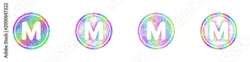Multicolored sketch metro icon design set