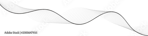 Grey Wave Swirl, frequency sound wave Technology abstract lines on white background wave element for design. Digital frequency track equalizer. Stylized line art background. Vector illustration.