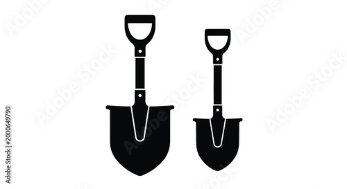 Quadro su tela two shovels silhouette high quality professional detailed modern