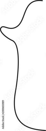 手描き風ライン装飾 上カーブ 縦ラインA4素材