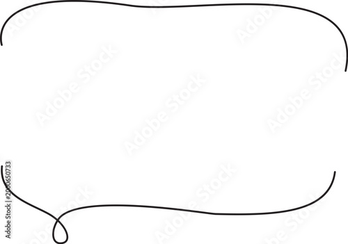 手描き風吹き出しフレーム 下左しっぽ 上囲み A4メッセージ素材