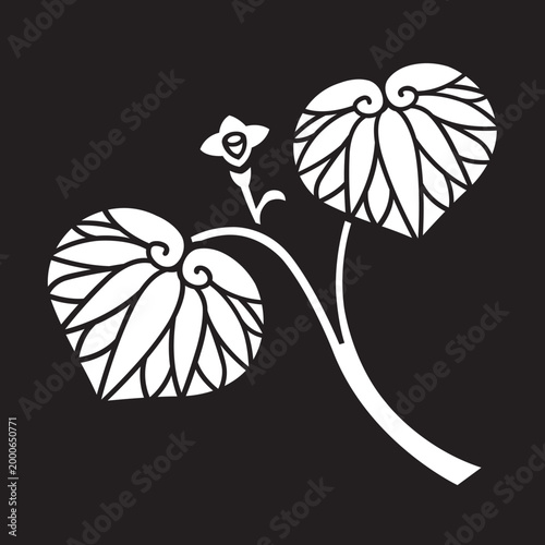 双葉葵の葉を図案化した
日本の伝統的な植物紋である家紋「葵紋」のベクターデータ