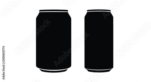 two beverage cans silhouette high quality professional detailed