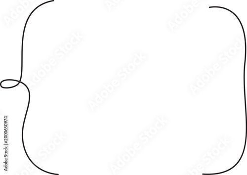 手描き風フレーム 中央くるりん囲み シンプルメッセージ素材