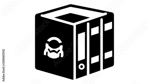 Fotografie Movie trilogy box set icon, vector illustration of a collection of three films i
