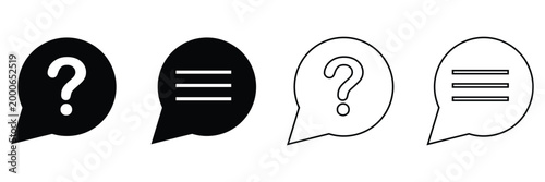 Discussion, question speach bubble icon. Vector illustration in outline style eps 10.