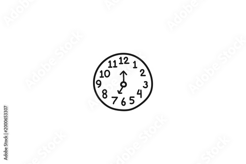 wall clock hand draw icon outline