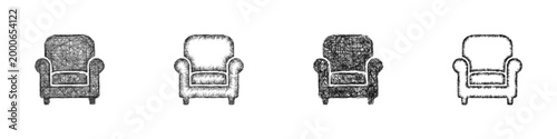 Sketch armchair icon design set