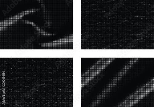 Abstract halftone pattern backgrounds with diverse forms.