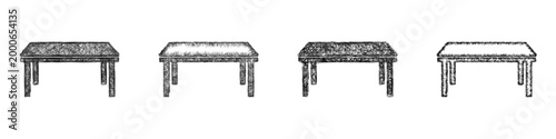 Sketch dining table icon design set