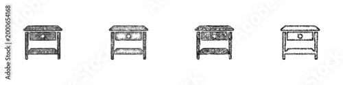Sketch side table icon design set