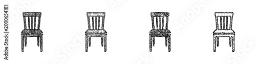 Sketch dining chair icon design set