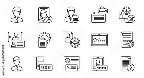 Collection of digital security and user authentication icons.