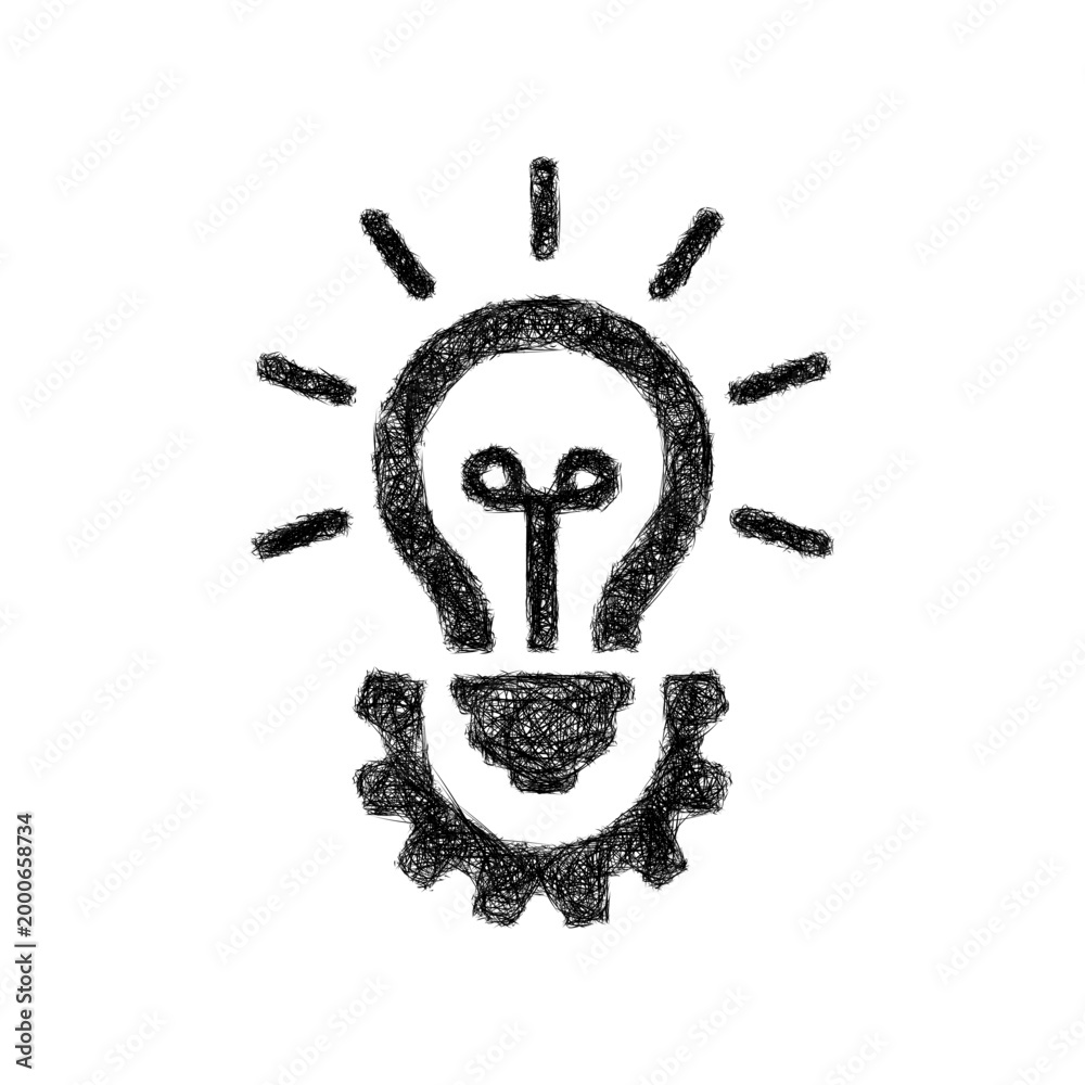 Fototapeta premium Sketch innovation icon design