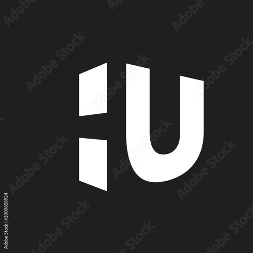Minimalist graphic letter HU logo design with isometric H on a dark background, representing modern brand identity.