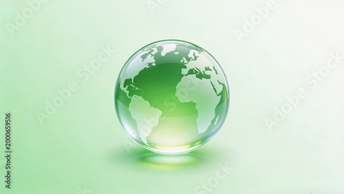 A 3d illustration of a green earth globe covered in leaves represents a global nature concept featuring world continents and oceans on a lush environment sphere