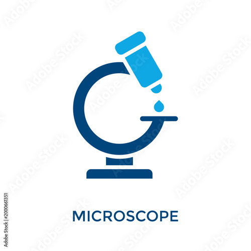 Microscope Icon Dual Tone Style. Vector Illustration For Graphic Design