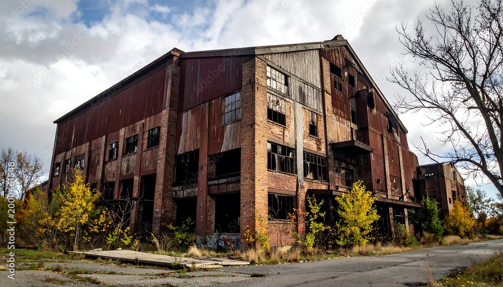 Fototapeta premium Abandoned Factory Exterior.
