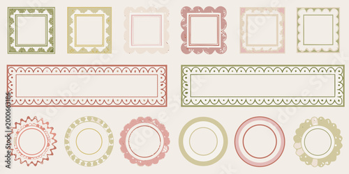 decorative frames collection in pastel tones on light background high quality professional detailed modern elegant