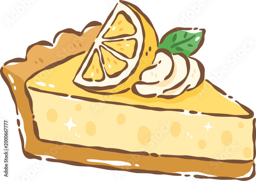 Lemon cheese pie pie slice dessert citrus cream crust sweet food baked food yellow food garnish