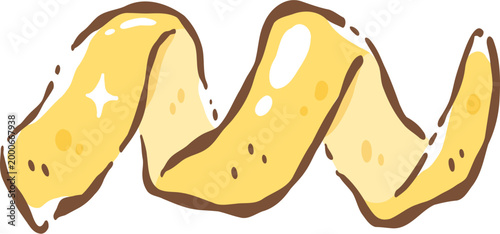 Lemon peel yellow citrus strip fresh fruit rind organic food ingredient aromatic twisted slice isolated illustration clean background