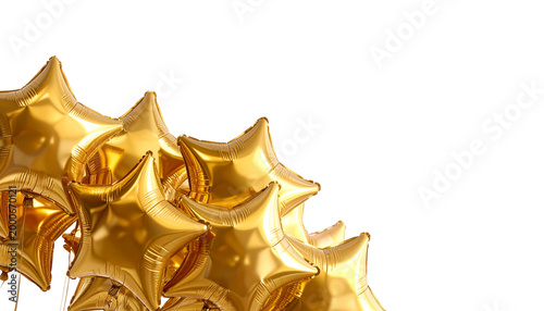 A three-dimensional gold star-shaped balloon icon, isolated on a white background.