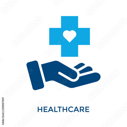 Healthcare Icon Dual Tone Style. Vector Illustration For Graphic Design