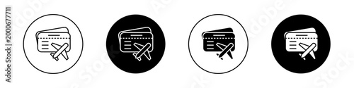 Air tickets icons vector graphics collection on white background