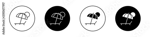 Beach chair icons vector graphics collection on white background