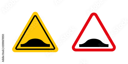 Caution speed Ramps signs vector graphics collection on white background