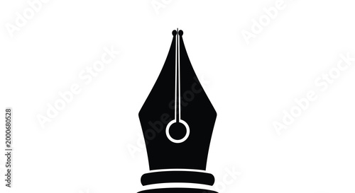 fountain pen nib silhouette on white background high quality professional detailed modern elegant stylish clean crisp vibrant colorful digital creative