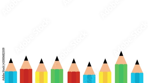 Colorful Pencils Education Animation Background for Creative Learning and School Projects